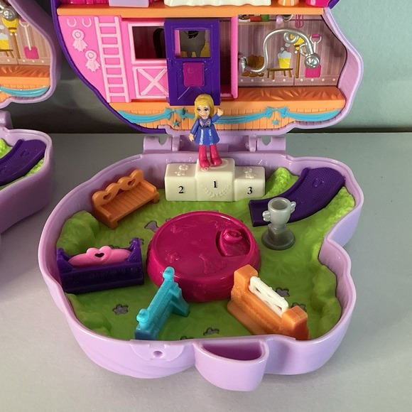 Two Polly Pocket Mini Pocket Horse Stable Playset Lot Mattel 2020 Not Complete‎ - Picture 3 of 5